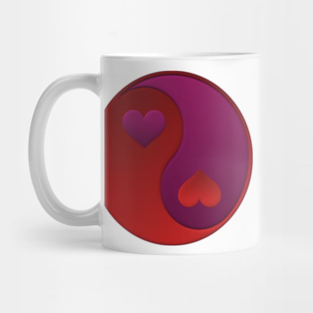 Red and Purple Yin-yang Hearts by HolidayBug